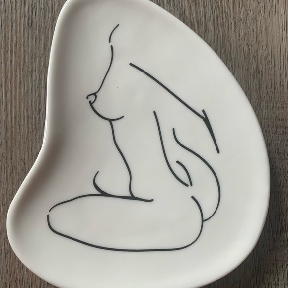 Set of three ceramic trinket jewelry dish - Picture 3 of 6